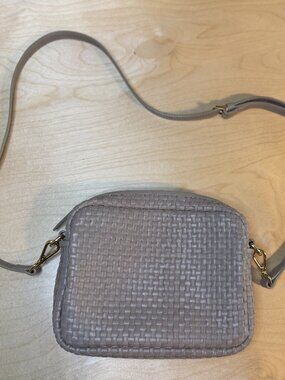 Quince Italian Leather Handwoven Crossbody Woven Leather Bag - Taupe color